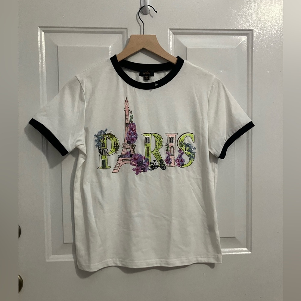 Ont weifth -t-shirt (PARÍS) graphic embroidered